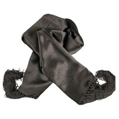 GIORGIO ARMANI Black Abstract Satin Scarves