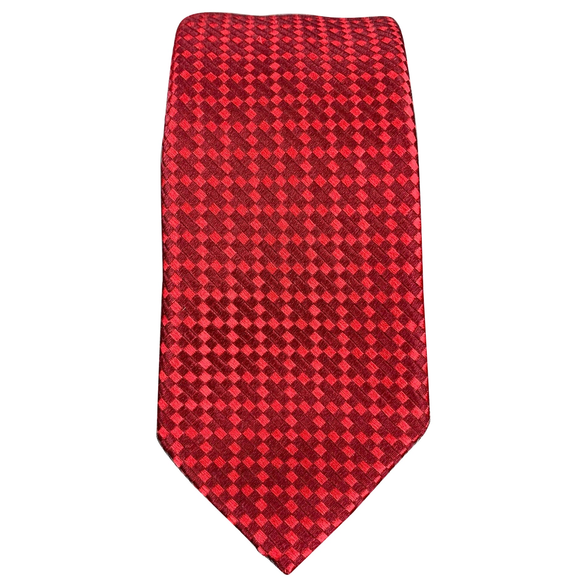 CHRISTIAN LACROIX Red Diamond Silk Tie For Sale