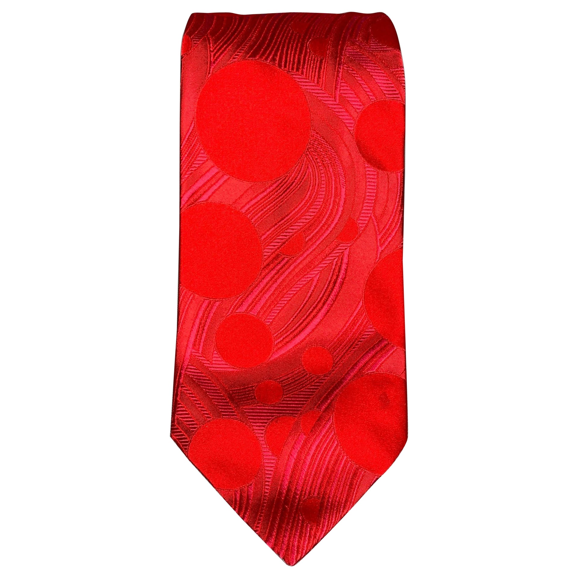 PAUL SMITH Red Abstract Silk Tie For Sale