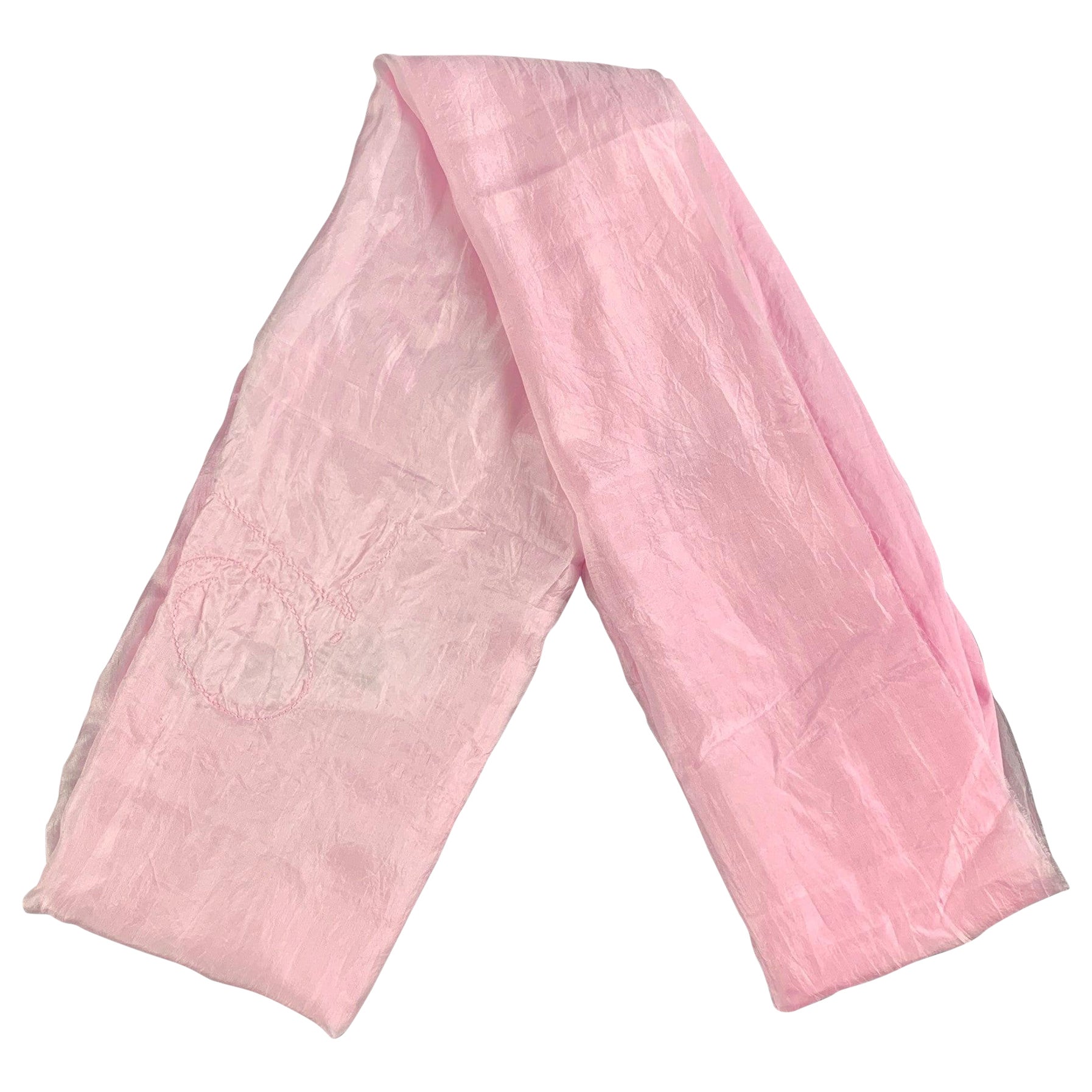 OUR LEGACY Pink Solid Cotton / Silk Scarves For Sale