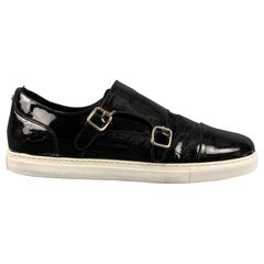 DSQUARED2 Size 10 Black Double Monk Strap Sneakers