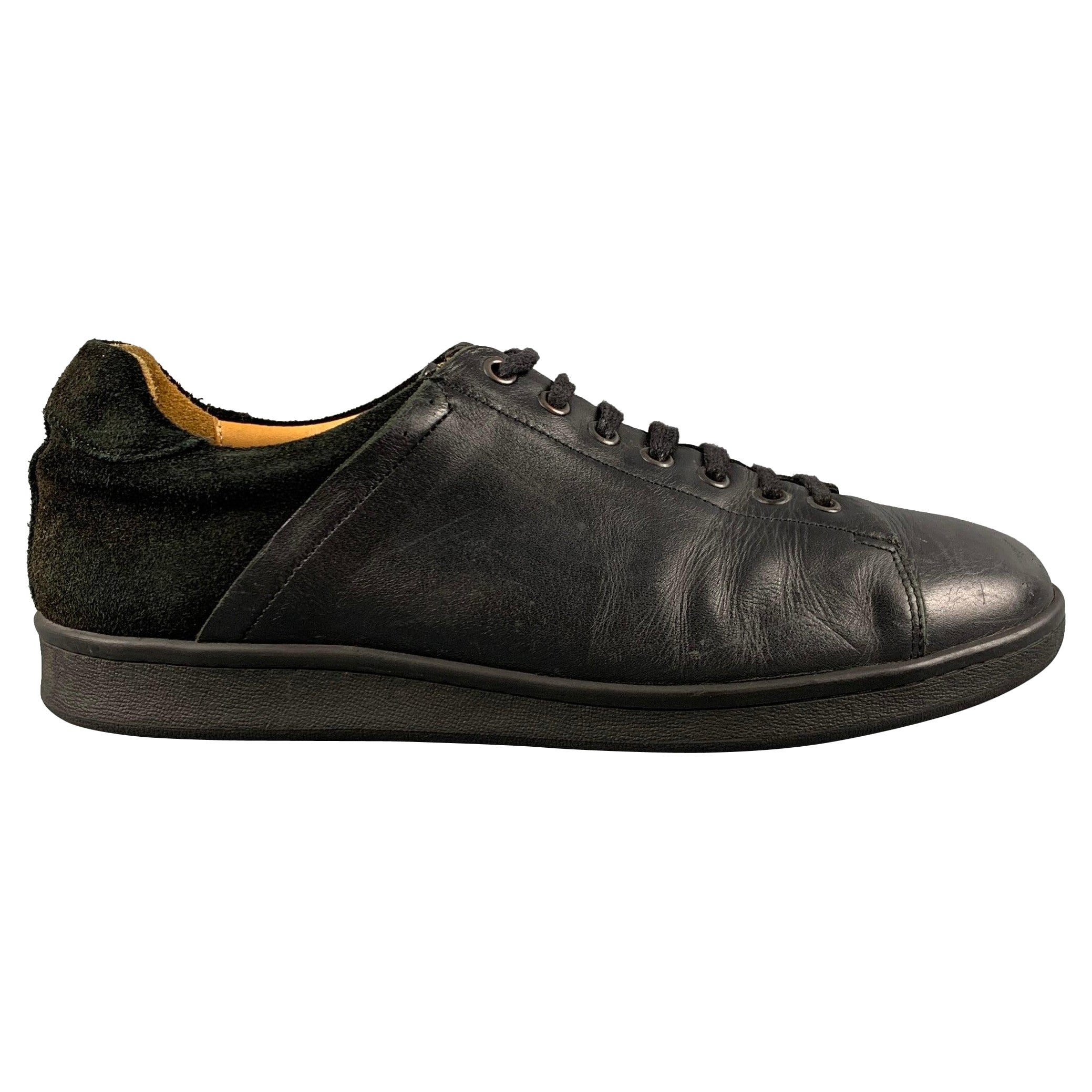 DAMIR DOMA Size 10 Black Leather Sneakers For Sale