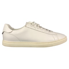DSQUARED2 Size 10.5 White Leather Lace Up Sneakers