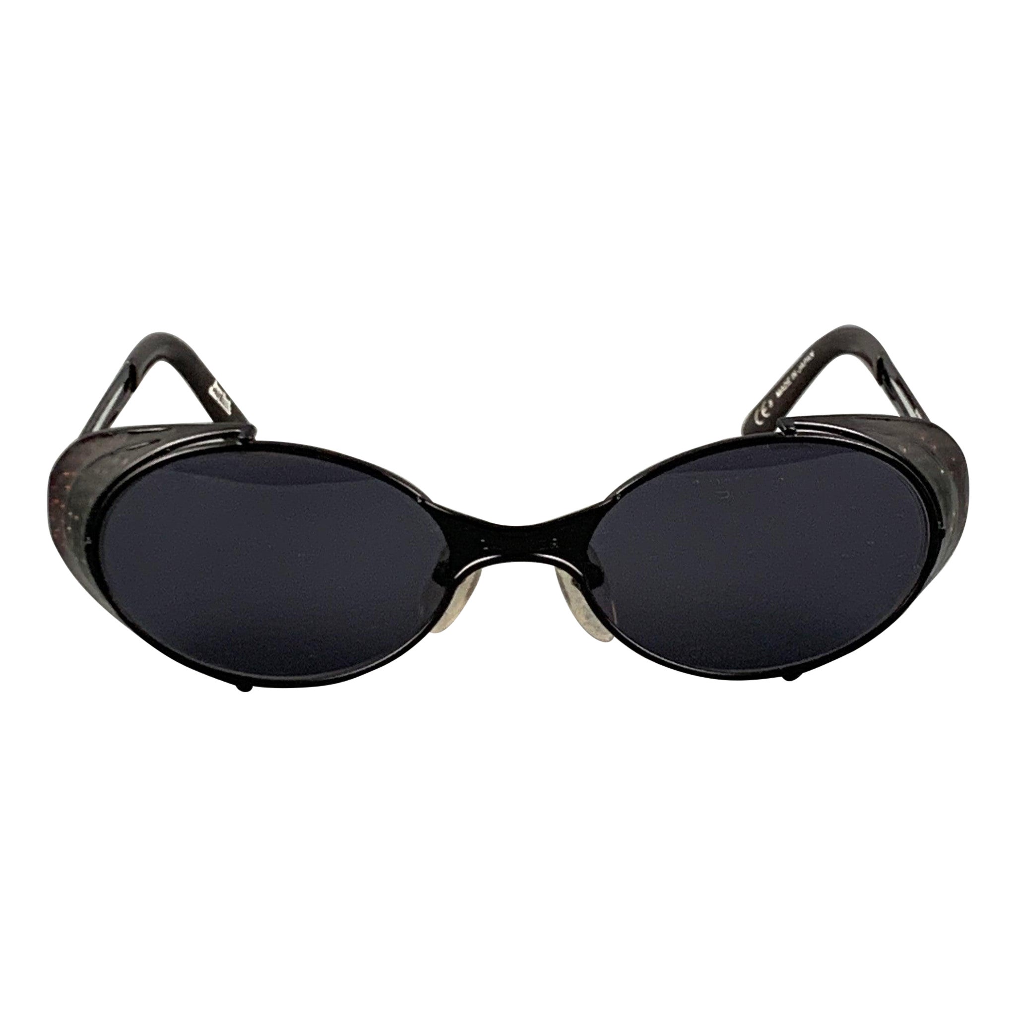 Vintage JEAN PAUL GAULTIER Steampunk-Sonnenbrille aus schwarzem und rotem Metall im Angebot