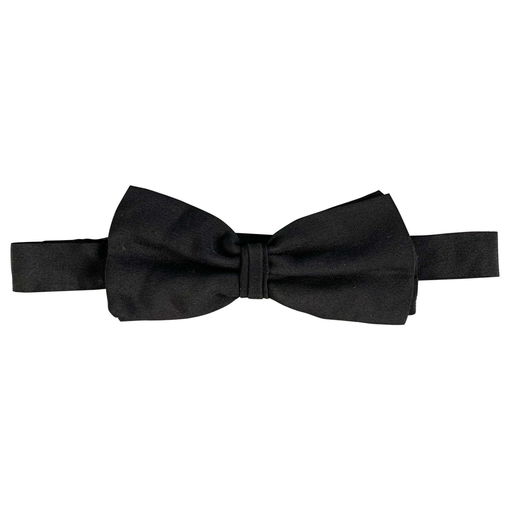 WILKES BASHFORD Black Silk Chiffon Bow Tie For Sale