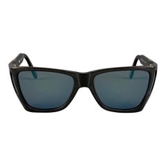 Used PERSOL Black Blue Acetate Shield Sunglasses