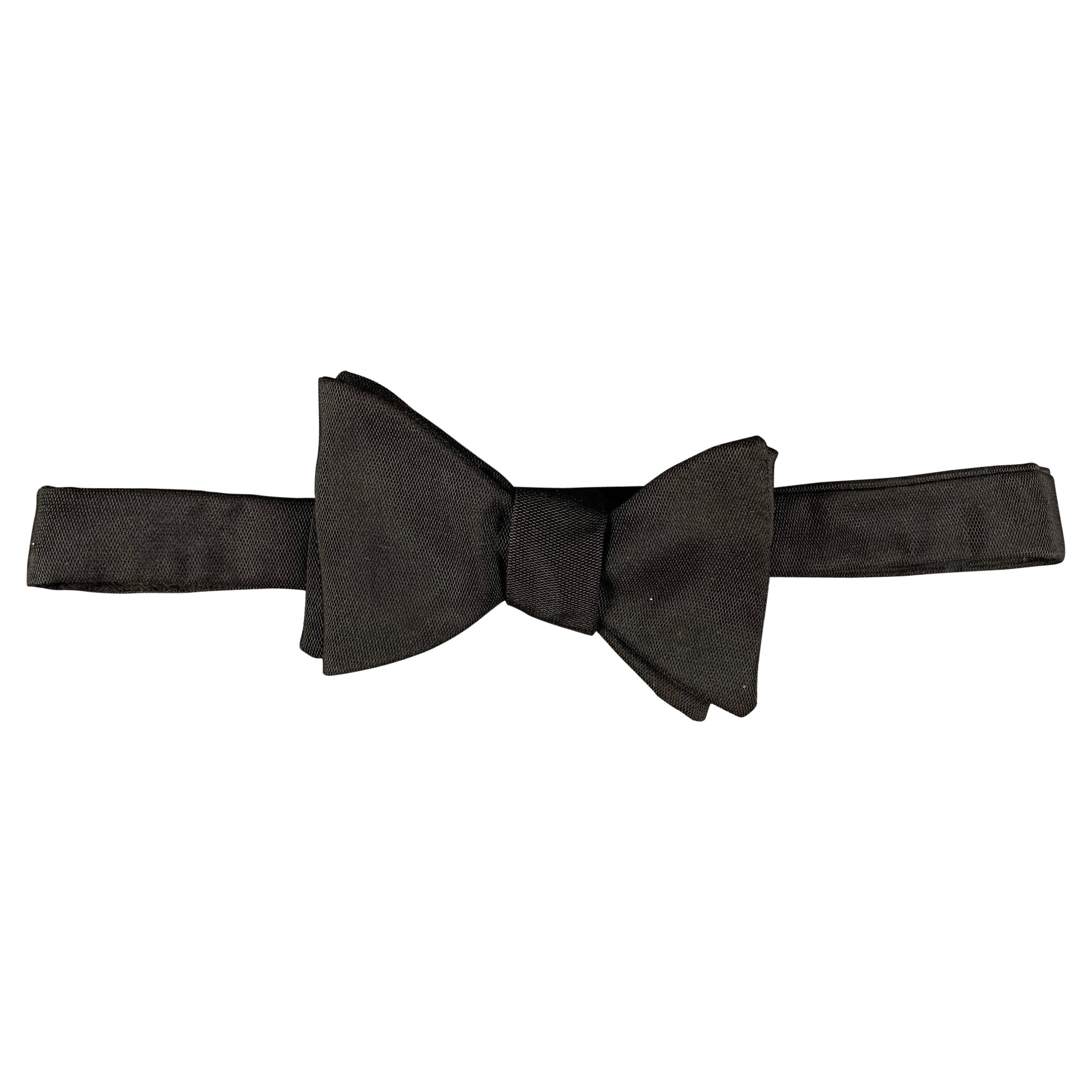 HARRODS Black Silk Bow Tie For Sale