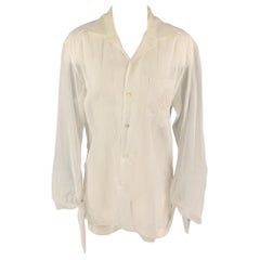 RALPH LAUREN Kollektion Größe 6 Weiße Bluse aus Baumwolle mit durchsichtiger durchsichtig