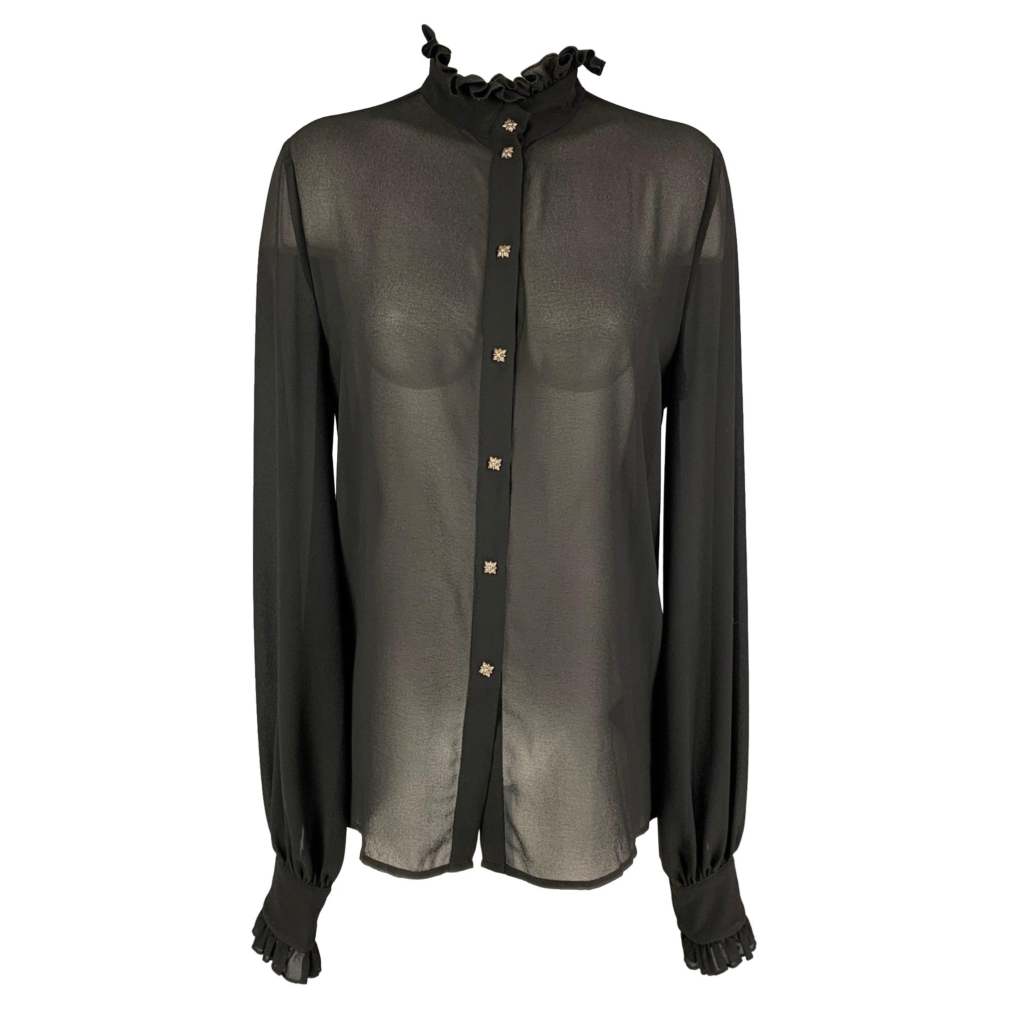 JOHN RICHMOND Taille 6 Chemisier à col montant en polyester noir