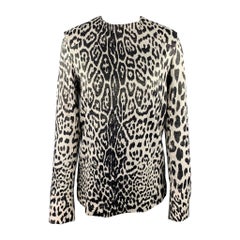 HAIDER ACKERMANN Seidenmischung-Bluse mit silbernem und schwarzem Leopardenmuster