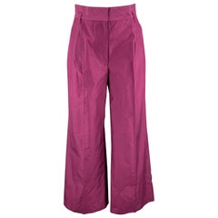 MARC JACOBS Taille 0, violet, coton plissé, jambes larges et taille haute