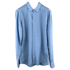 ALEXANDER MCQUEEN Talla XS Camisa azul de algodón de manga larga