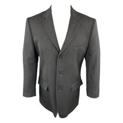 DOLCE & GABBANA 40 Charcoal Solid Wool Blend Notch Lapel  Sport Coat
