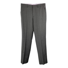 ETRO Size 34 x 35 Dark Gray Lana Wool Dress Pants