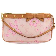 Louis Vuitton Pochette Accessories Pink Monogram Cherry Blossom Hand Bag