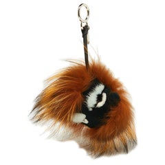 Fendi Multicolor Fox Mink Rabbit Fur Flamingo Kooky Monster Bug Bag Charm