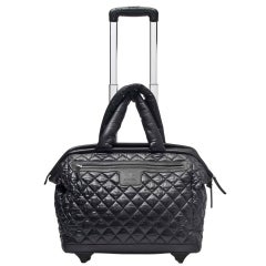 Chanel 2012 Coco Cocoon Quilted Case Carry On Trolley Travel Black Luggage Bag