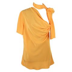 VIONNET Orange Pure Silk ONE SHOULDER TOP Single Sleeved SIZE 40 9