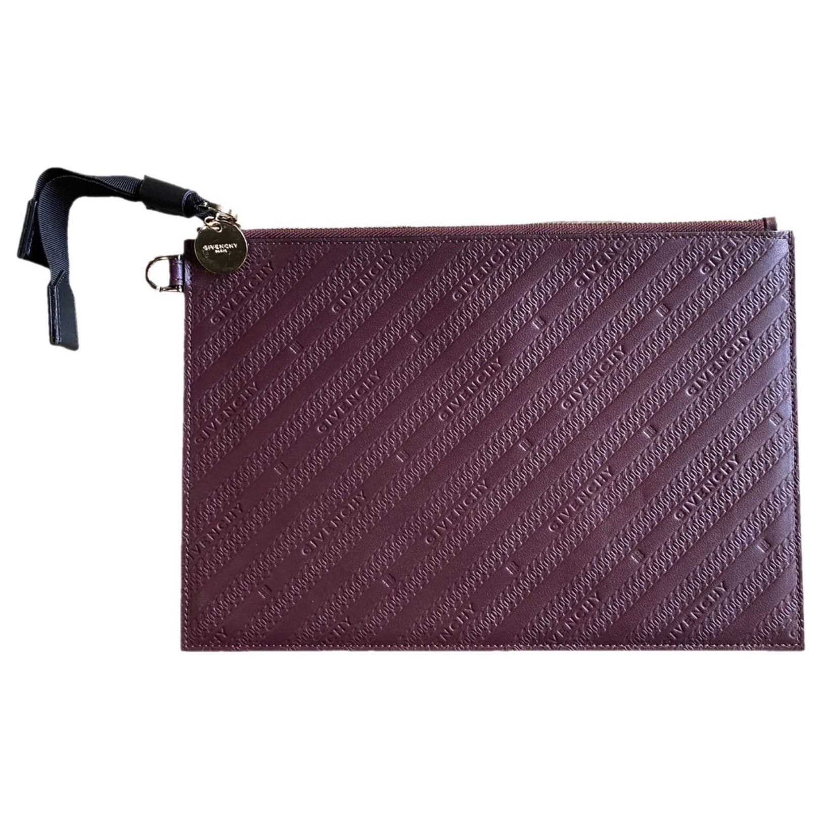 Givenchy burgundi leather Clutch Bag For Sale