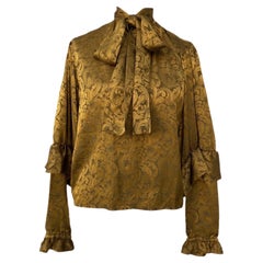 Yves Saint Laurent vintage golden baroque Silk Shirt