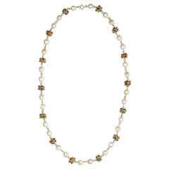 1970s Baroque Pearl and Gripoix Glass Necklace