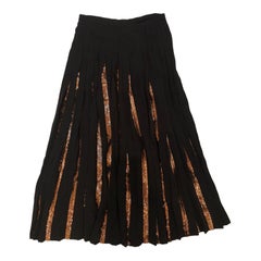 1980s Valentino Midi Pleated Sequin Skirt