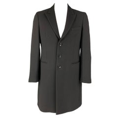 EMPORIO ARMANI Size 44 Black Wool Polyamide Coat