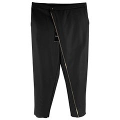EMPORIO ARMANI - Pantalon asymétrique en laine polyamide noire, taille 34