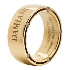 Damiani Damiani and Brad Pitt Diamond 18k Yellow Gold Ring Size 50