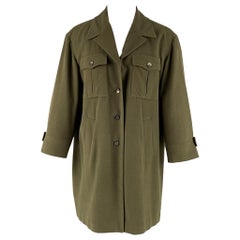 Jil Sander Taglia 38 Cappotto in lana d'agnello verde e angora