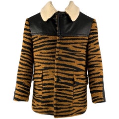 STELLA McCARTNEY Size 38 Black Brown Animal Print Coat