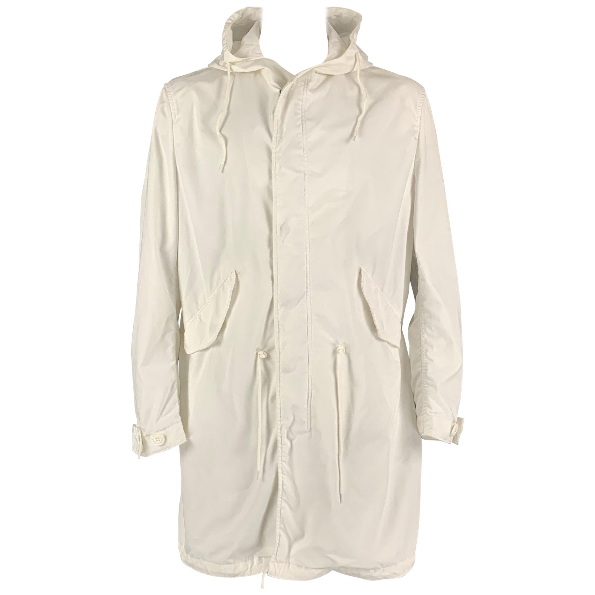 COMME des GARCONS HOMME Size L Solid Polyester Parka Coat For Sale