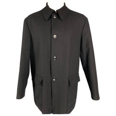 GIORGIO ARMANI Size 38 black Wool Single breasted Peacoat