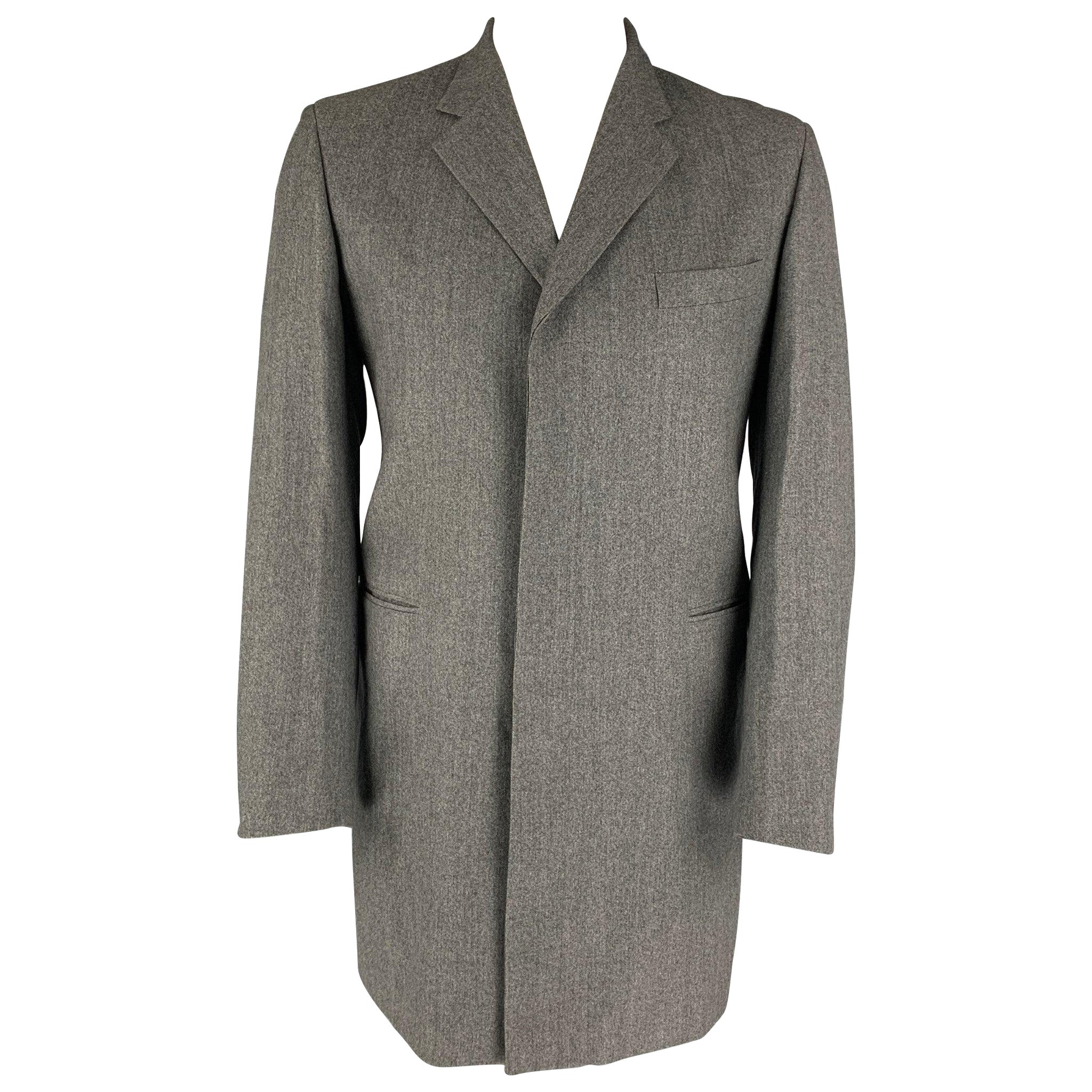PS by PAUL SMITH Size 42 Grey Wool Hidden Placket Coat For Sale