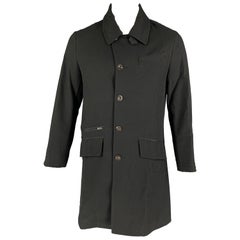 JOHN VARVATOS x CONVERSE Size M Black Lana Wool Ribbed Collar Coat