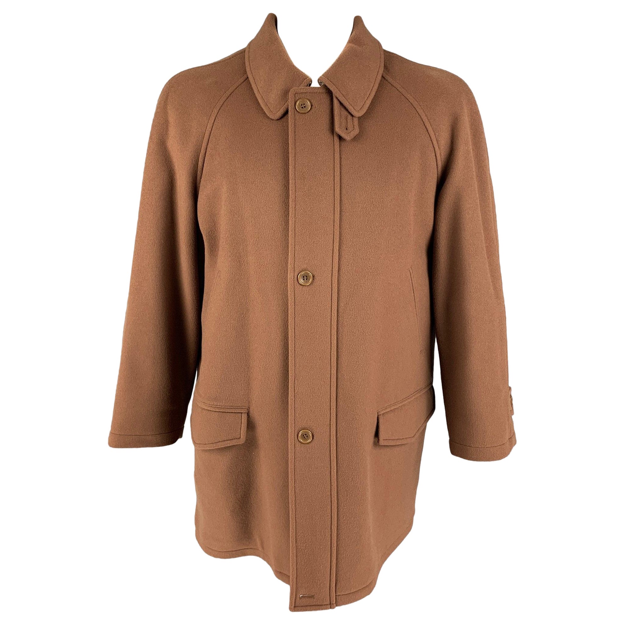 BURBERRY LONDON Size XL Brown Not Listed Zip & Buttons Coat For Sale