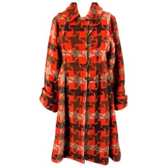 MARC by MARC JACOBS Size XS Orange Brown Wool Blend Tweed A-Line Coat