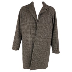 THE KOOPLES Size XL Grey Black Plaid Wool Blend Coat