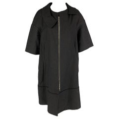 MARNI Size 8 Black Cotton Blend Short Sleeve Coat