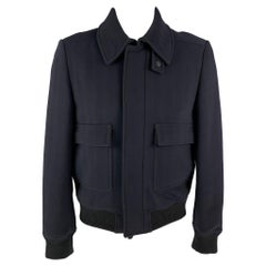 Used BURBERRY PRORSUM by Christopher Bailey Size 42 Navy Virgin Wool Coat
