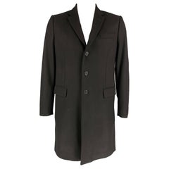 GIVENCHY Taille 42 Manteau noir à revers échancré en laine mélangée