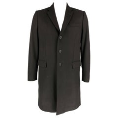 GIVENCHY Size 42 Black Wool Blend Notch Lapel Coat