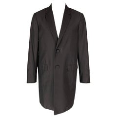 CALVIN KLEIN COLLECTION Größe 38 Schwarzer leichter Mantel aus Seide mit Notch-Revers in Schwarz