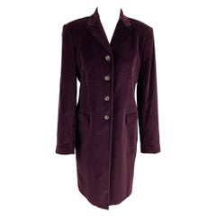 PIAZZA SEMPIONE Size 8 Purple Cotton Blend Velvet Coat