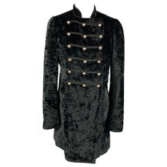 MARC by MARC JACOBS Size S Black Velvet Rayon / Polyester Double Breasted Coat