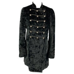 MARC by MARC JACOBS Size M Black Velvet Rayon / Polyester Double Breasted Coat