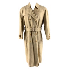 BURBERRY LONDON Size M Khaki Solid Cotton Polyester Trenchcoat