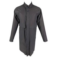 RAF SIMONS Size 40 Slate Cotton Zip Up & Buttons Trenchcoat
