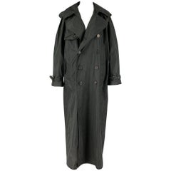 JEAN PAUL GAULTIER Size 8 Black Polyester Silk Long Trench Coat