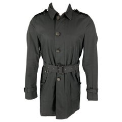 BURBERRY BRIT Size S Black Cotton Belted Trenchcoat